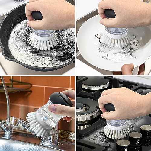 4 Pack Palm Brush Refills for OXO Soap Dispensing Palm Brush, Palm Brush Replacement Head