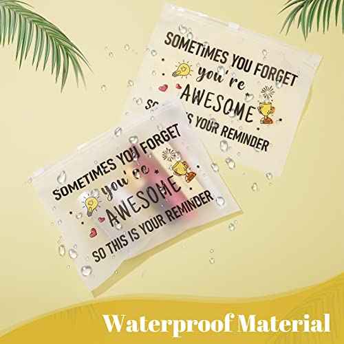 Reginary 50 Pcs Inspirational Gifts Bulk for Women Cosmetic Bag EVA Makeup Bag with Zipper for Birthday Christmas Encouragement Presents(You Are Awesome)