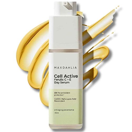 MAXDAHLIA Cell Active Day Serum | 10X Antioxidant Protection | Small-Batch Non-Oxidizing 20% Vitamin C+E Ferulic Acid with Niacinamide & Hyaluronic Acid | Anti-Aging, Brightening, Dark Spot Corrector
