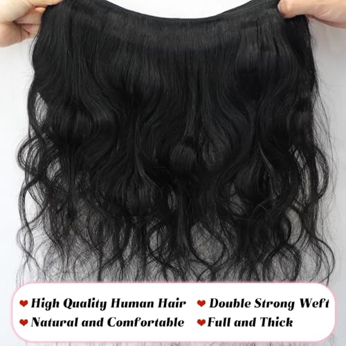 12A Human Hair Bundles 20 22 24 Inch 3 Bundles Body Wave 100% Unprocessed Brazilian Virgin Weave Quick Human Hair Bundles for Black Women Natural Black