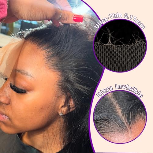 13x6 Lace Front Wigs Human Hair 180% Density Body Wave Transparent HD Lace Frontal Glueless Wigs Human Hair Pre Plucked Wigs With Baby Hair for Women 26 inch