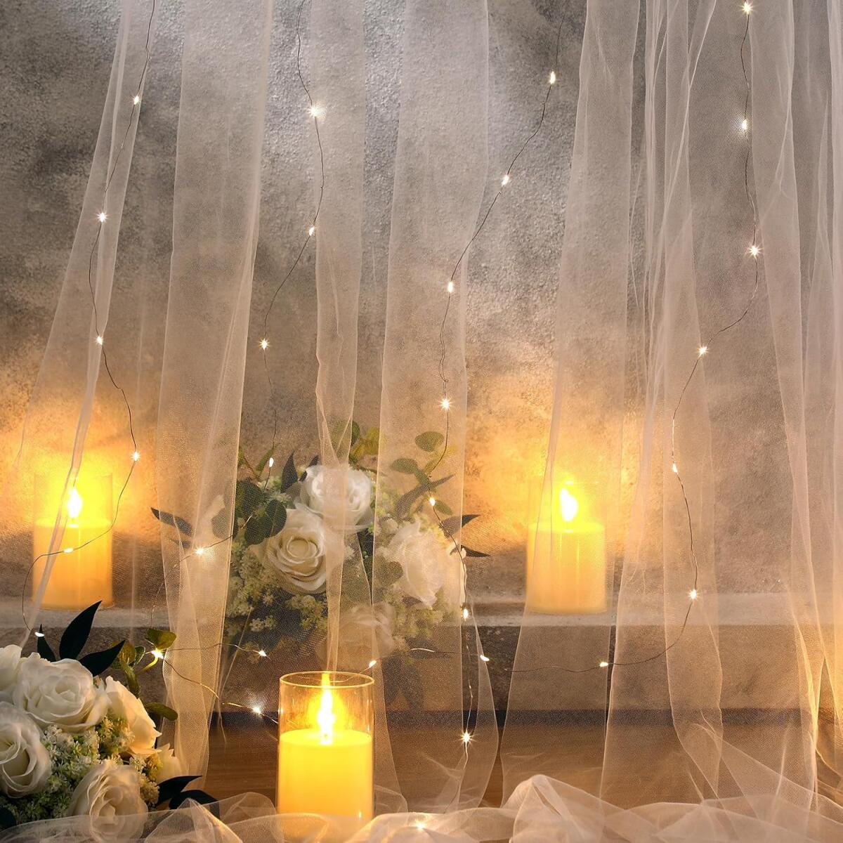 White Wedding Arch Draping Fabric - Polyester Arch Drapery