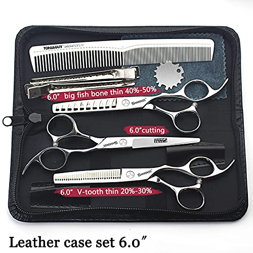 Barber hair scissors, Axemoore professional haircut Cutting Scissors/Shears set- 6", made of Japanese stainless steel, especially (6in- 3pc-A)