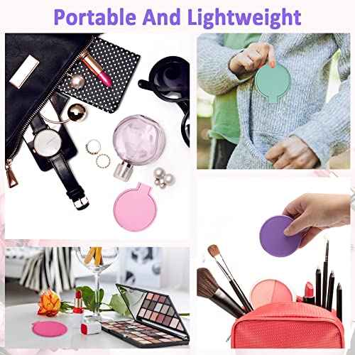 Windspeed 12 Pcs Mini Folding Mirror Round Compact, 2.4 in Small Portable Travel Makeup Mirror Compact Mirror Bulk Round Makeup Mirror for Purse, Women Girls Travel Daily Use