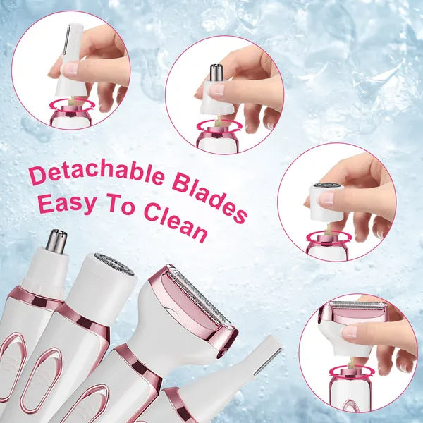 4-in-1 Women's Electric Hair Grooming Kit - Painless Trimmer & Shaver