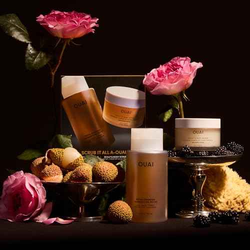 OUAI Scrub It All A-OUAI Holiday Hair Care Kit - Clarifying Shampoo & Exfoliating Body Scrub Duo - Hair Care Set with Detox Shampoo & Travel Size Body Scrub (2 Count)