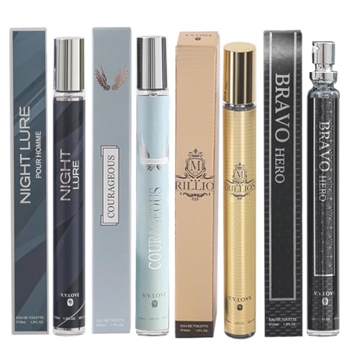 4 Pack Cologne for Men(4x35ml),Perfume for Him,Gifts for Husband,Gifts for Him,Eau de Toilette,Stocking Stuffers for Men,Christmas Gifts,Travel Size Perfume,Natural Spray Long Lasting Gift