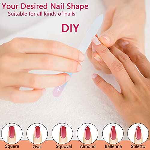 3PCS Glass Nail File in Case, Glass Fingernail File, Christmas Gifts Stocking Stuffers, Double-Sided Etched Crystal Nail File for Nail Art & Nail Care