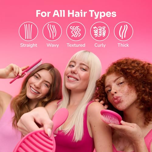 Wet Brush Shower Hair Brush Detangler - Exclusive Ultra-soft IntelliFlex Bristles - Minimizes Pain And Protects Against Split Ends and Breakage - Comb For Women, Men, Wet & Dry Hair - Black Glitter