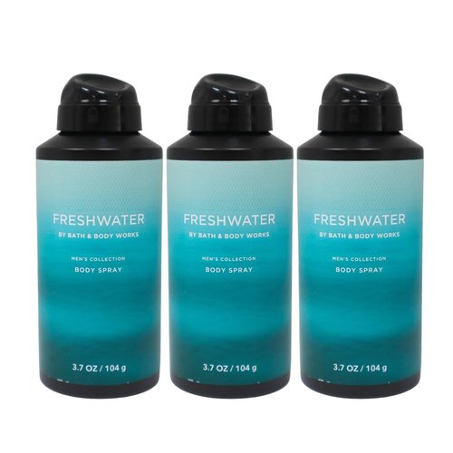Bath & Body Works Men's Collection Deodorizing Body Spray - FRESHWATER - Gift Pack for Holiday - Lot of 3