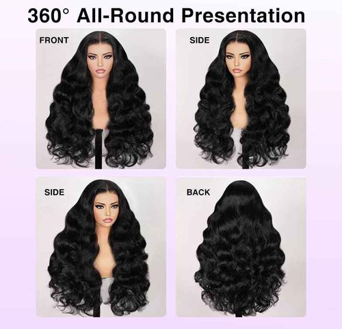 Tahikie 7x6 Body Wave Glueless Wigs Human Hair Pre Plucked Pre Cut 250% Density Drawstring Wig Human hair 7x6 HD Lace Front Wigs Human Hair for Black Women Pre Everything Ready to Go Wig 16inch
