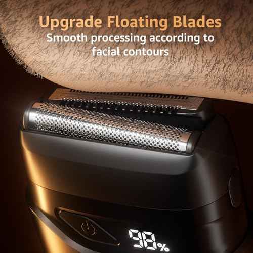 Mbzoey Electric Foil Shavers for Men: Mini Electric Razor for Face - IPX7 Waterproof Cordless Razor with LED Display & Fast Charge - Micro-Comb Technology & Precision Blades