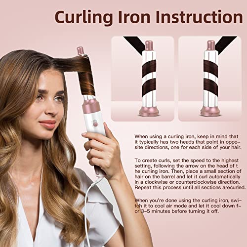 5 in 1 Hair Air Styler, Ionic Hair Dryer Brush Hot-Air Curlers, Multi Hair Styler, Blow Dryer for Fast Drying Straightening Volumizing Curling Styling