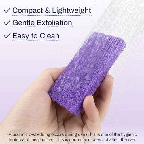 20 Small Pumice Stone for Feet - 3.6 X 1.8 X 0.47 Inch Purple Foot Pumice Stone Foot Filer Pedicura Scrubber for Callus Removal Foot Care Spa Productos for Dark Elbows Hard Skin Exfoliating