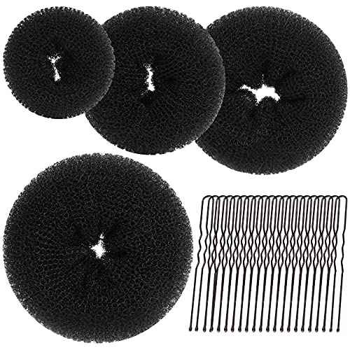 Teenitor Hair Donut, Hair Bun Maker, Black£¨Extra-large, Large, Medium and Small£©
