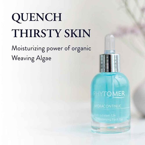 Phytomer HYDRACONTINUE Face Moisturizing Gel | 12 hour Skin Hydrating Gel | Immediate & Long Lasting Hydration | Refreshing, Restoring Face Moisturizer for Dry Skin | 30ml