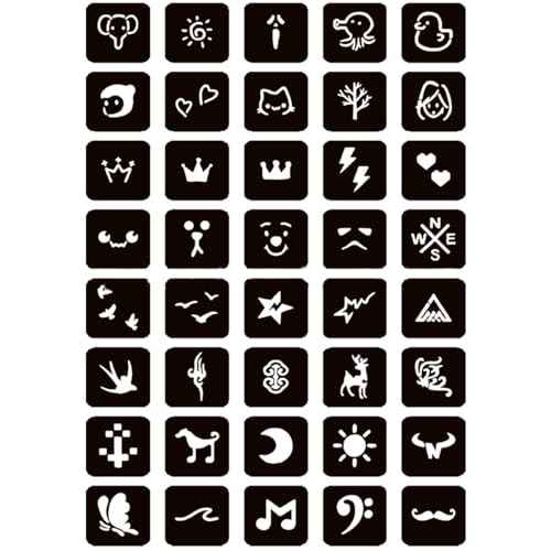 Moricher Henna tattoo kit Temporary Tattoo Kits 5 cones 96 Stencils Gifts for DIY Art Party