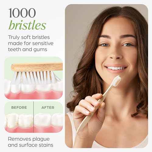 Bamboo Toothbrushes 10 Pack - BPA Free Soft Bristles Toothbrushes, Eco-Friendly, Natural Wooden Toothbrush