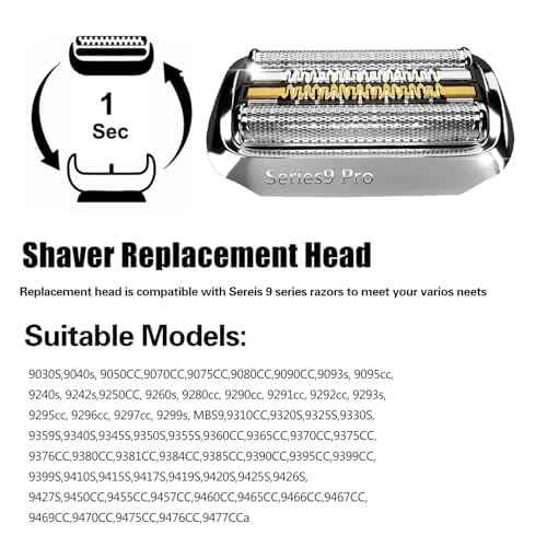 94M Series 9 Replacement Shaver Heads Compatible with Braun Series 9 Electric Razors for Braun S9 Replacement Head,for All Series 9 Electric foil Shaver 9030S, 9040s, 9050CC, 9080CC etc Model