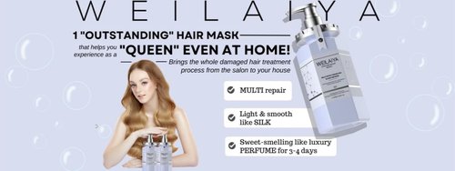 Weilaiya High Gloss Hair Mask 450mL (Repair damaged hair, Rebuid hair structure, Soft & Smooth hair, Anti frizzy hair, Heat protection, & keeps the hair color last longer up to 6 weeks)