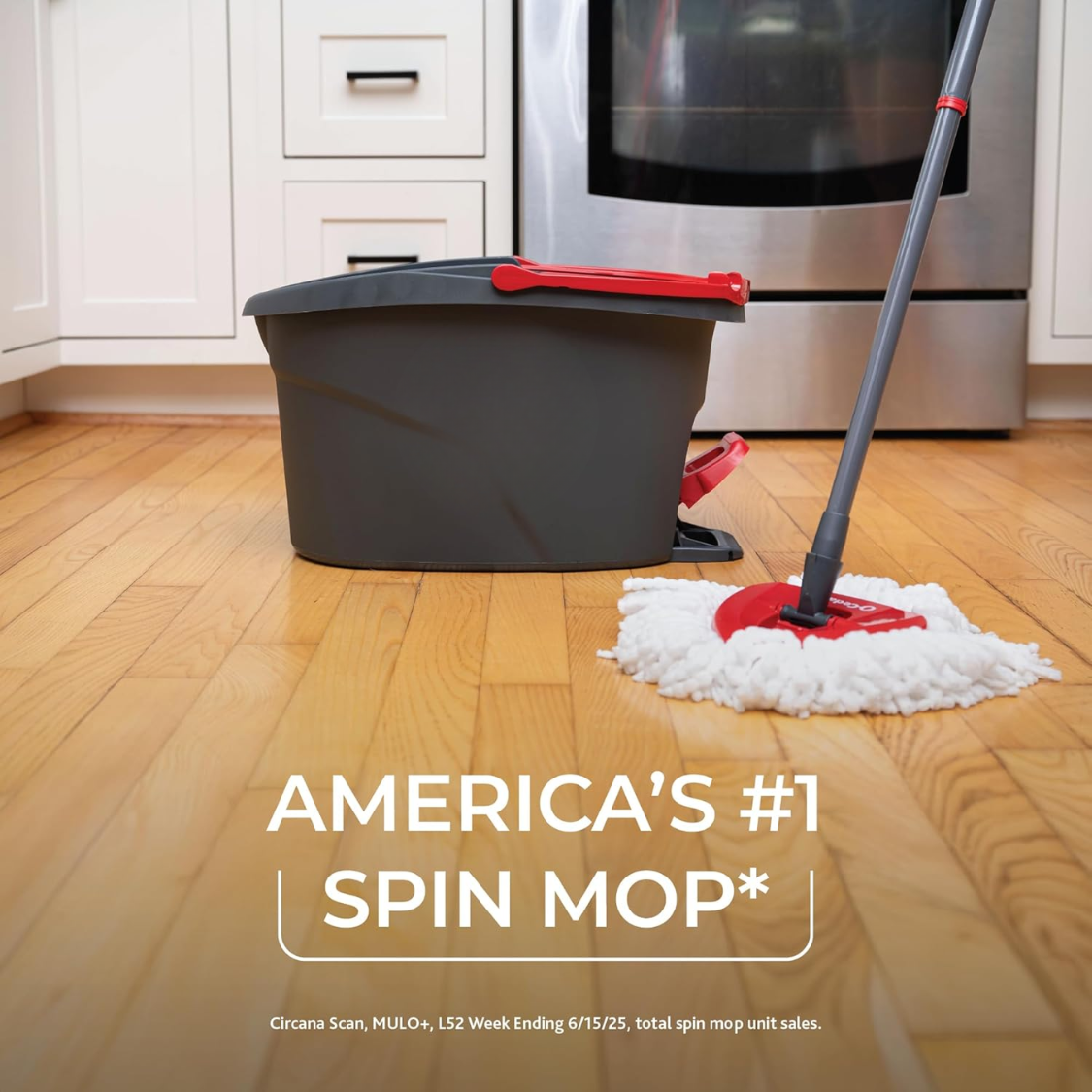 EasyWring Microfiber Spin Mop Bucket Cleaning System - Red Gray