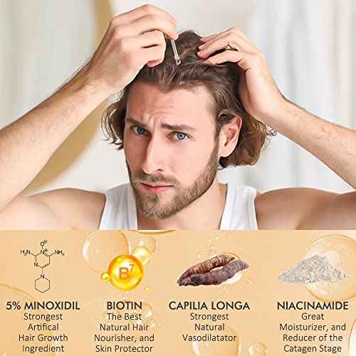 5% Minoxidil Hair Growth Serum for Men and Women, Hair Growth Serum Oil for Hair Loss for Women, Safest Hair Growth Minoxidil Treatment for Boosting Follicles, Hair Regrowth Treatments