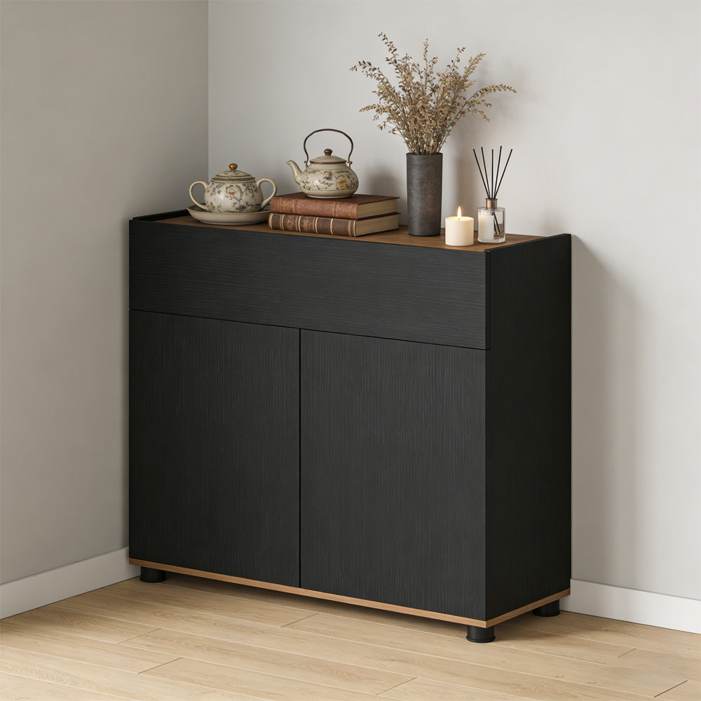 Sideboard Buffet Cabinet With Storage Wooden Kitchen 2 Anti-toppling