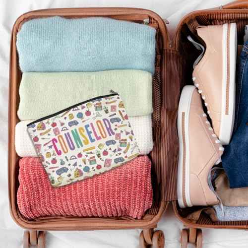 Inspirational Counselor Gifts Cosmetic Bag Counseling Office Must Haves Makeup Bag Appreciation Retirement Gifts for Women Friend Counselor Therapist Teacher Coworker Birthday Christmas Makeup Pouch