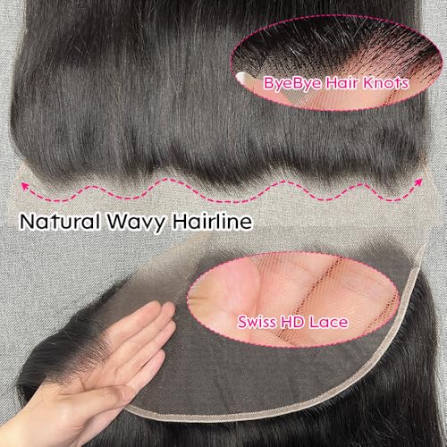 13x6 Skinlike Real HD Lace Frontal Only Human Hair,0.10mm Ultra-thin Invisible Swiss HD Lace Front Human Hair,Pre Plucked Invisible Small Knots, Silky Straight 13x6 Frontal Closure 20 Inch