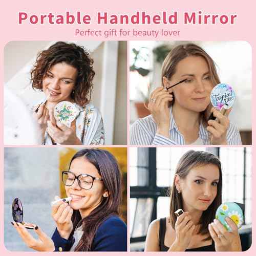 Compact Mirror with Light, 1X 3X Magnification Travel Makeup Mirror LED Lighted Pocket Mirrors Touch Button, Handheld Double Sided Portable-Mirror Gifts for Mom Wife Girlfriend Beauty Lover