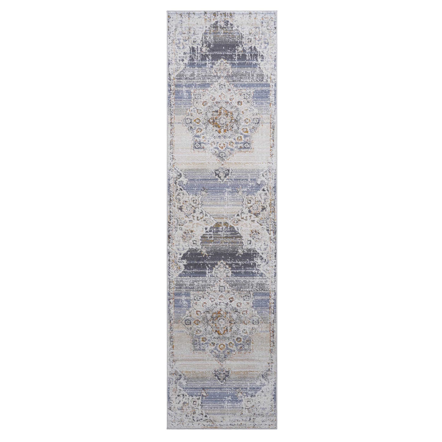 PAYAS 2X8 Cream Gold Medallion Runner Rug