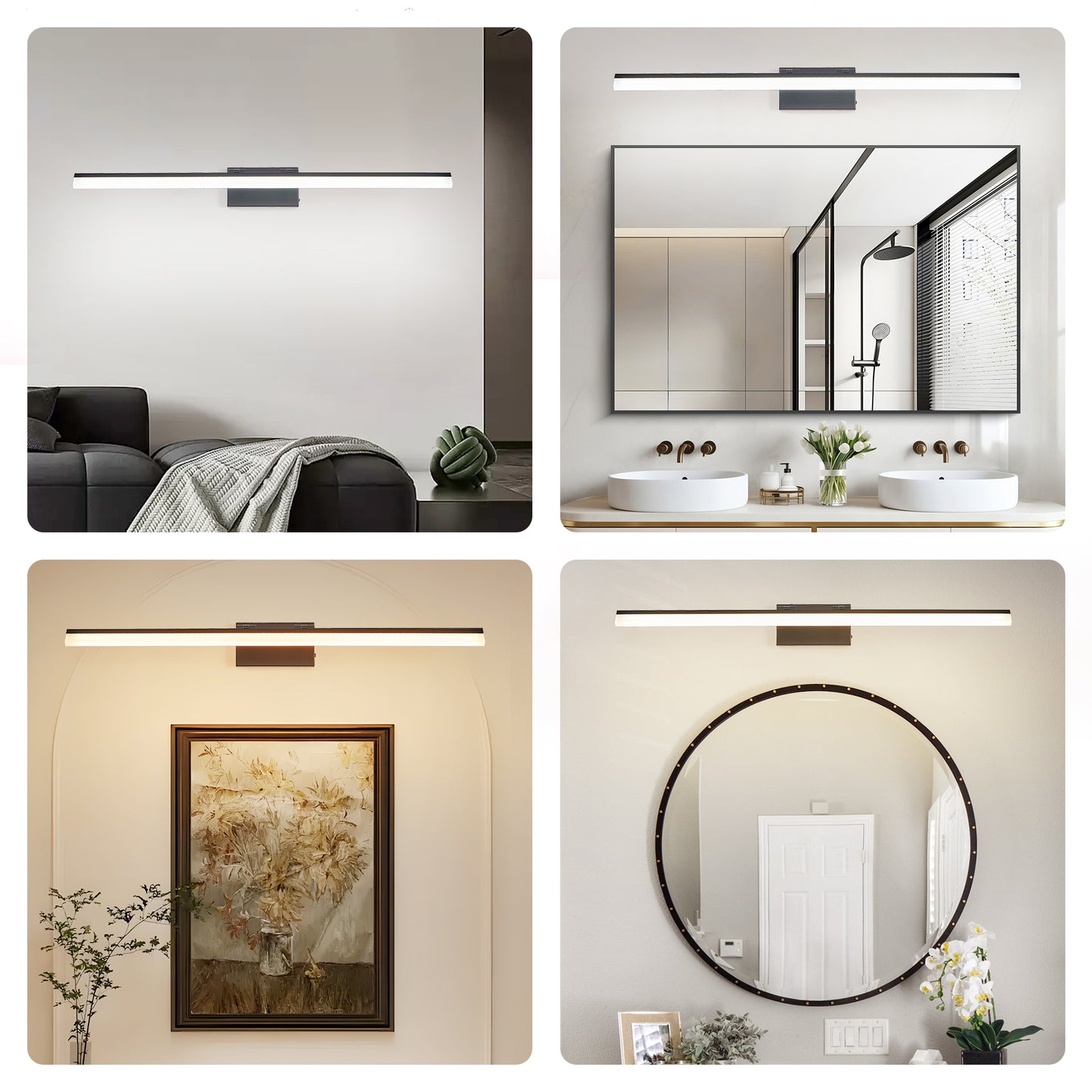 Modern LED Bathroom Vanity Light - Sleek Black Wall Fixture