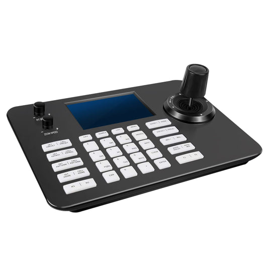 ADKIDO PTZ Controller,Camera Controller POE Network 4D Joystick Decoding Keyboard with 5 Inch LCD Screen Compatible with Dome IP Camera
