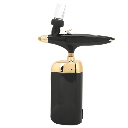 Fafeicy Oxygen Facial Airbrush, Oxygen Facial Airbrush, Airbrush, Oxygen Infusion Facial Spray Double Gravity Trigger Salon Beauty Device, Home (Black Set)