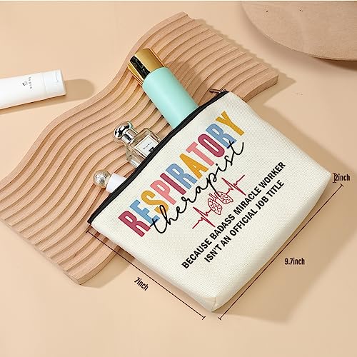 Funny Respiratory Therapist Cosmetic Bag Makeup Bag Respiratory Therapist Gifts RT Gift for Women Work Adult Humor Employee Pulmonology Nurse Coworker Graduation Birthday Christmas Thank You Gifts