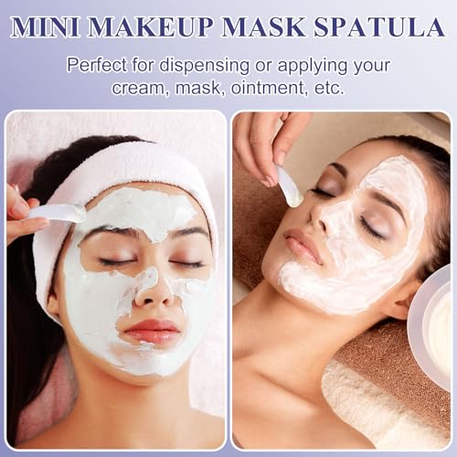 50PCS Cosmetic Spatulas, 2inch Small Makeup Spatula, Mini Plastic Skin Care Scoop, Face Mask Applicator, Facial Supplies for Estheticians Mixing and Sampling Women Girls