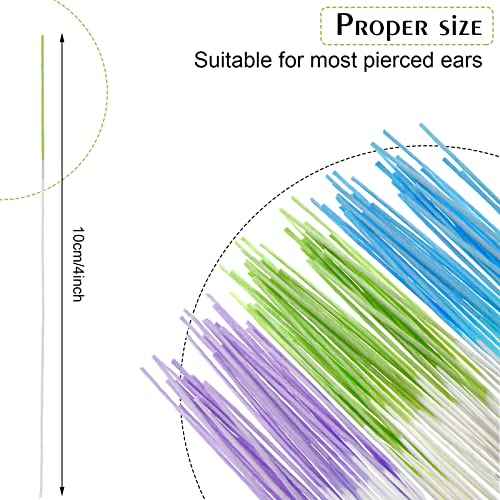 Maitys 360 Pieces Ear Hole Floss Piercing Cleaner Floss Disposable Piercing Aftercare Cleaning Line Ear Hole Care Cleaning Tool for Women Men(Green, Purple, Blue)