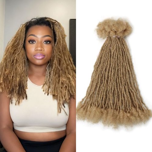 Siphis Sisterlocks Locs Extesnions Human Hair 0.2cm Thickness Micro Locs Curly Tips, Full Handmade Interlocking Permanent Soft Dreadlock Extensions (Brown 27# 0.2cm, 12 Inch 30 Strands)