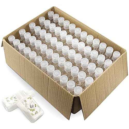 FOOCHY 60 Pack Clear Hand Sanitizer Bottles Empty Plastic Refillable Flip-Top Bottles for Hand Sanitizer Shampoo Lotion,etc - No BPA/Parabens, 60ml/2oz