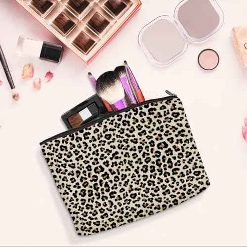 Leopard Makeup Bag Leopard Print Cheetah Print Leopard Lovers Gift Christmas Birthday Gifts for Women Jungle Animal Lovers Girl Daughter Best Friend Bestie Sister Her Cosmetic Bag Travel Toiletry Bag