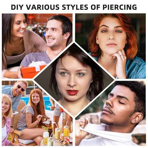 80PCS Nose Piercing Kit: Stainless Steel Body Piercing Jewelry with 12G, 14G, 16G, 20G Needles for Ear, Nose, Lip, Eyebrow