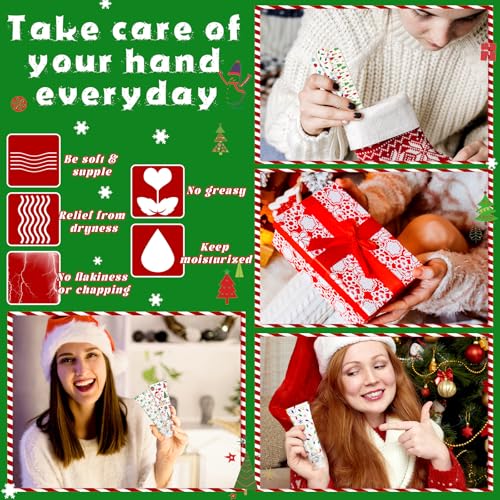 36 Sets/216 Pcs Christmas Party Favors Christmas Hand Cream Body Lotion Lip Balm Nail File Gifts Set Xmas Stocking Stuffers Travel Size Lotion Bulk Holiday Party Supplies for Coworkers Women Adults