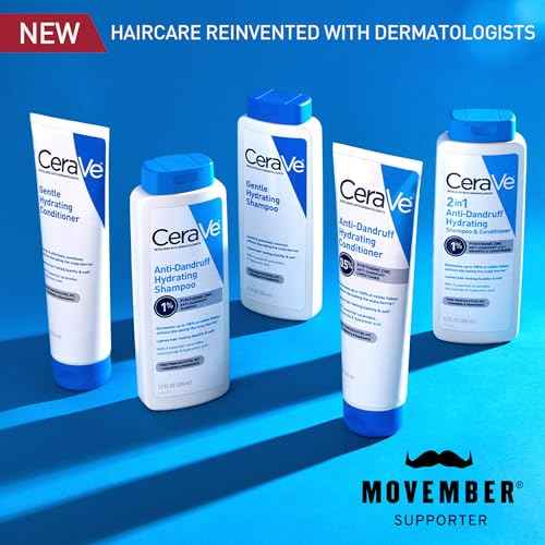 CeraVe Hydrating Anti Dandruff Shampoo, 1% Pyrithione Zinc Dandruff Treatment With Ceramides, Niacinamide & Hyaluronic Acid, Helps Eliminate Flakes & Provides Itchy Scalp Relief, Sulfate Free, 12 Oz
