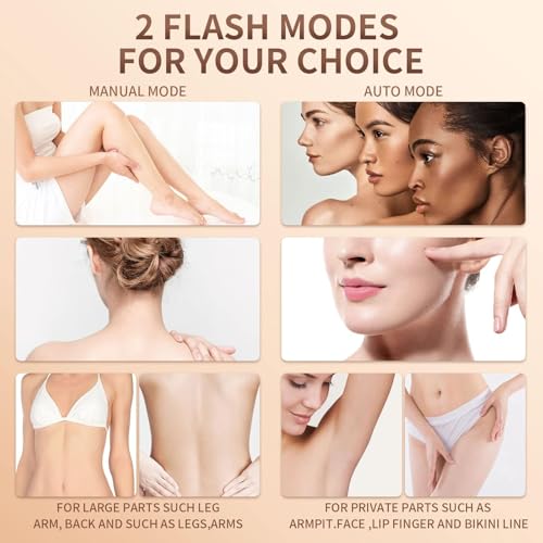 IPL Hair Removal Device for Women and Men,Painless Home Use IPL Beauty Device For Home Use, For Underarm facial hair below the chin line and legs.(Candy Pink/White, 199 * 76.5 * 46.5mm)