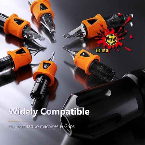 BIGWASP Energy Tattoo Cartridge Needles 50pcs Assorted Finger Ledge Tattoo Needle Round Liner 0.35mm Mixed #12 Standard RL (3RL 5RL 7RL 9RL 11RL) for Rotary Tattoo Machine