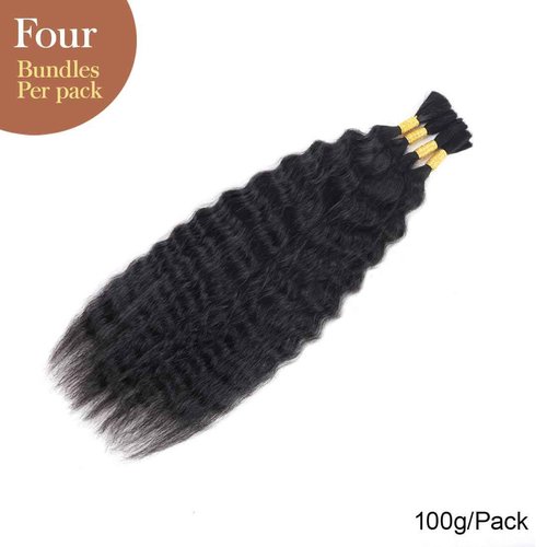WZVHAIR Super Wave Bulk Human Hair For Braiding No Weft 100g (1Pack-4PCS) Wet and Wavy Human Braiding Hair 100% Virgin Human Hair Super French Human Bulk Hair For Boho Braids (Super Bulk 20 Inch)