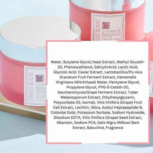 Consult Beaute - Champagne Lift Face Firming Treatment Disc - Firming and Exfoliating Pads - Rejuvenate Sagging Skin - Pre-Soaked Wipes - Disposable - Peptides - Grape Seed Extract - 60 Count (2Pack)