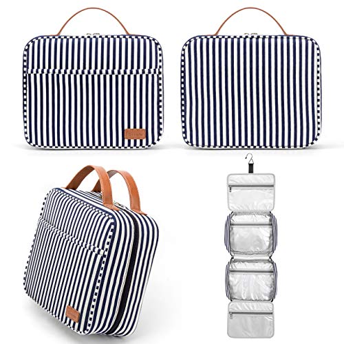 Bosidu Hanging Travel Toiletry Bag,Large Capacity Cosmetic Travel Toiletry Organizer for Women with 4 Compartments & 1 Sturdy Hook,Perfect for Travel/Daily Use/Christmas