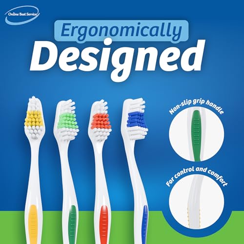 100 Pack Toothbrush Standard Classic Medium Soft Toothbrush Bulk Individually Wrapped