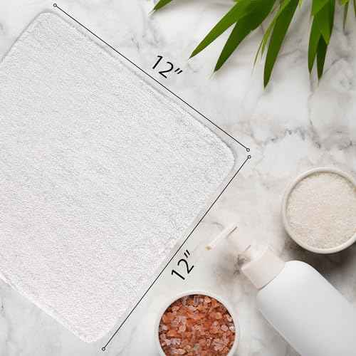 DecorRack 10 Pack 100% Cotton Wash Cloth, Luxurious Soft, 12 x 12 inch Ultra Absorbent, Machine Washable Premium Quality Washcloths, White (10 Pack)